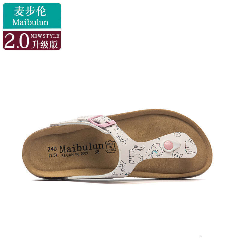 McBulun Birkenstock Flat Cork Sandals for Men and Women Couples Beach Home Outdoor Toe Post Flip Flops Birken Shoes Summer