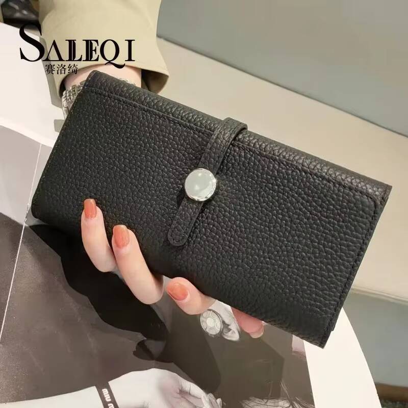 Genuine Leather Wallet Women Long Clutch Fashion Luxury Brand Ladies Purses Card Holder Zipper Coin Pocket High Quality Billfold ddmynov