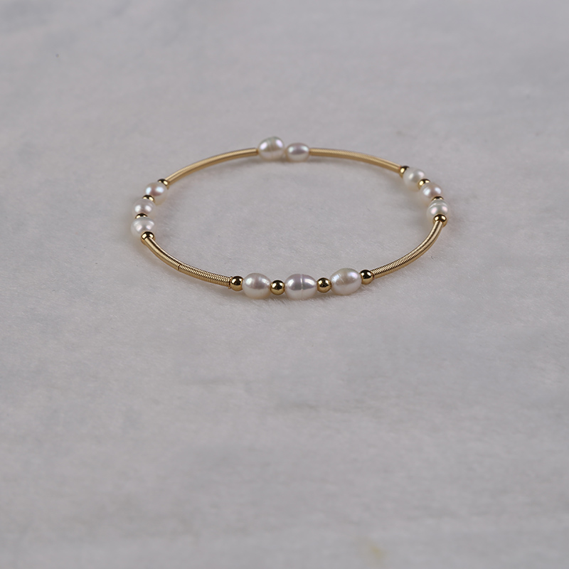 Handcrafted Natural Freshwater Pearl Bracelet with Adjustable Size - Length: 7.5cm