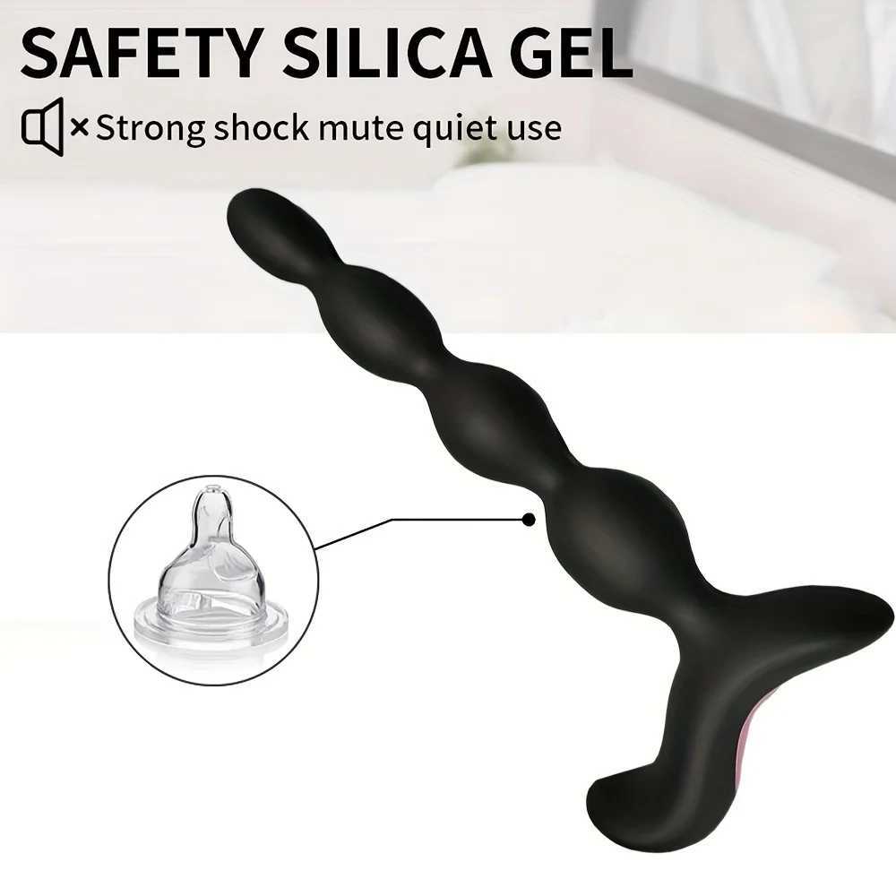 Anal Vibrator Anal Beads Prostate Massage Butt Plug Stimulator 10 Speed Dildo Vibrators Sex Toys For Men Women Silicone Anal Toy W250624