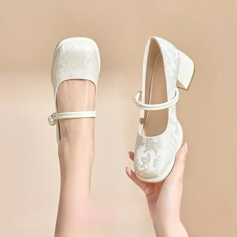 Square Toe Japanese Style Lolita Mary Jane Gothic Block Heel Ladies Pumps Chunky Heels Womens Shoes with Medium Discount Y2k 39 250624