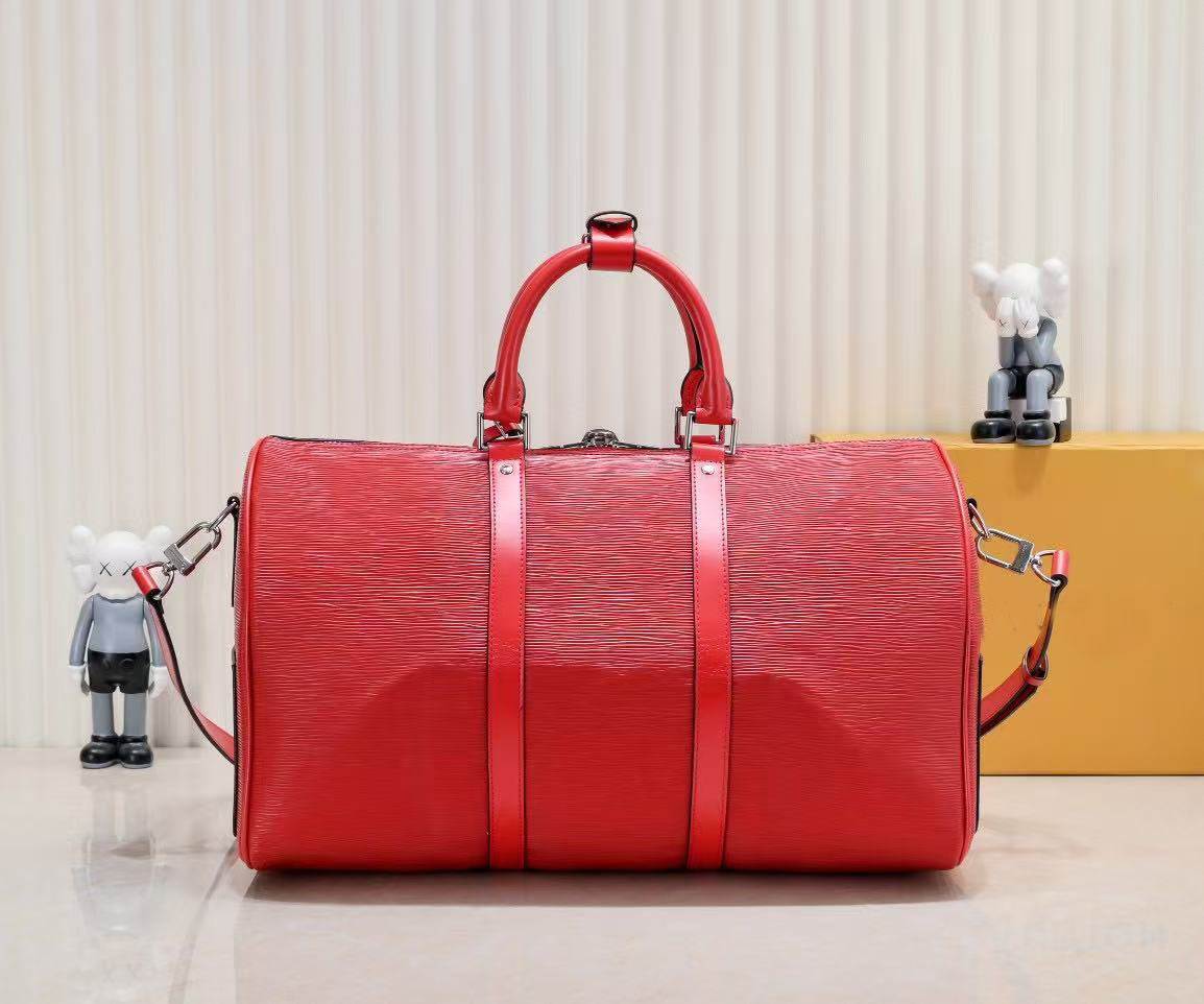 M13745 men keepall travel bag Takashi Murakami Gradient tricolor Co-signed Handbag Handle Shoulder Strap Crossbody Calfskin New Epi Bag Classic printing