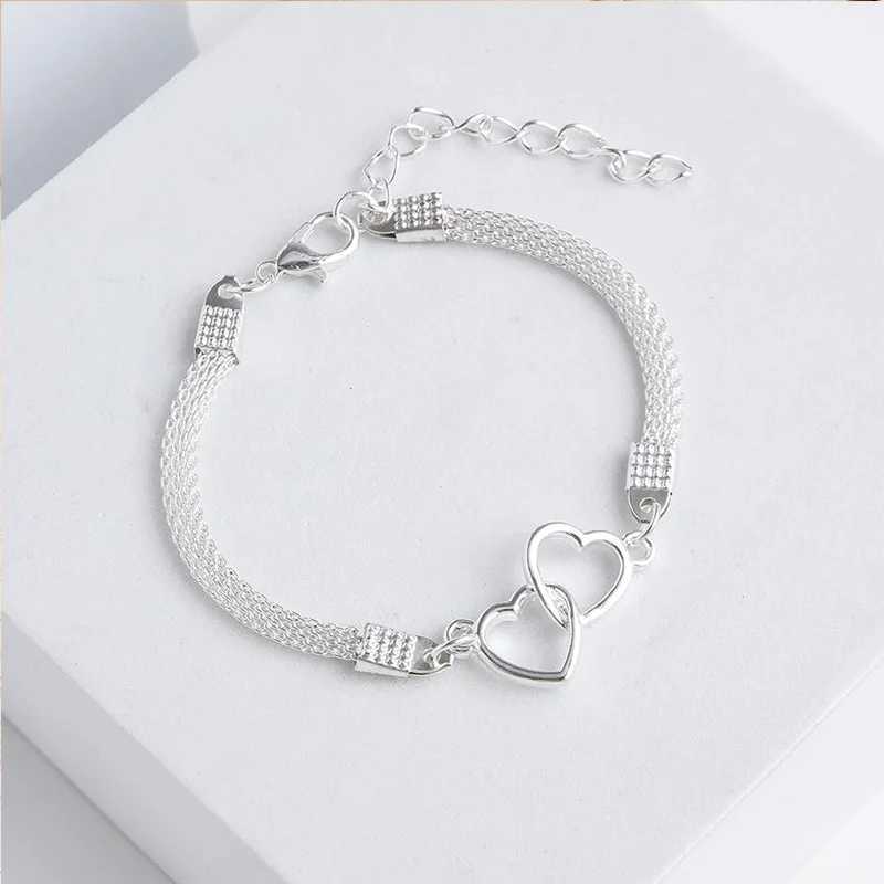 Heart Link Chain Anklets - Silver Color Waterproof Rhinestone Anklet for Women A Timeless Accessory for Every Occasion U250624