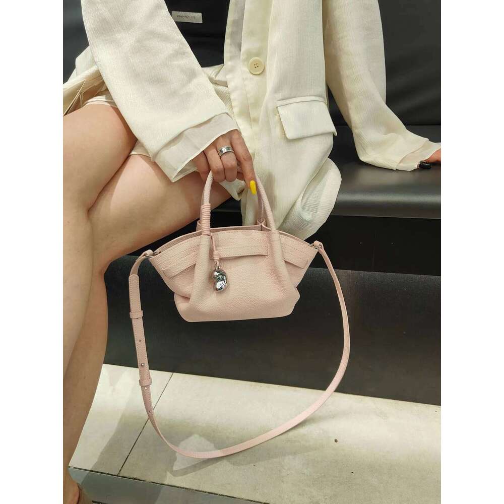 Luxury Designer bags 2025 Pink Blue Color Classic Look Catwalk Trapeze Tote with Metal Charm Natural Imported Cow Leather Women Handbag Shoulder Bag