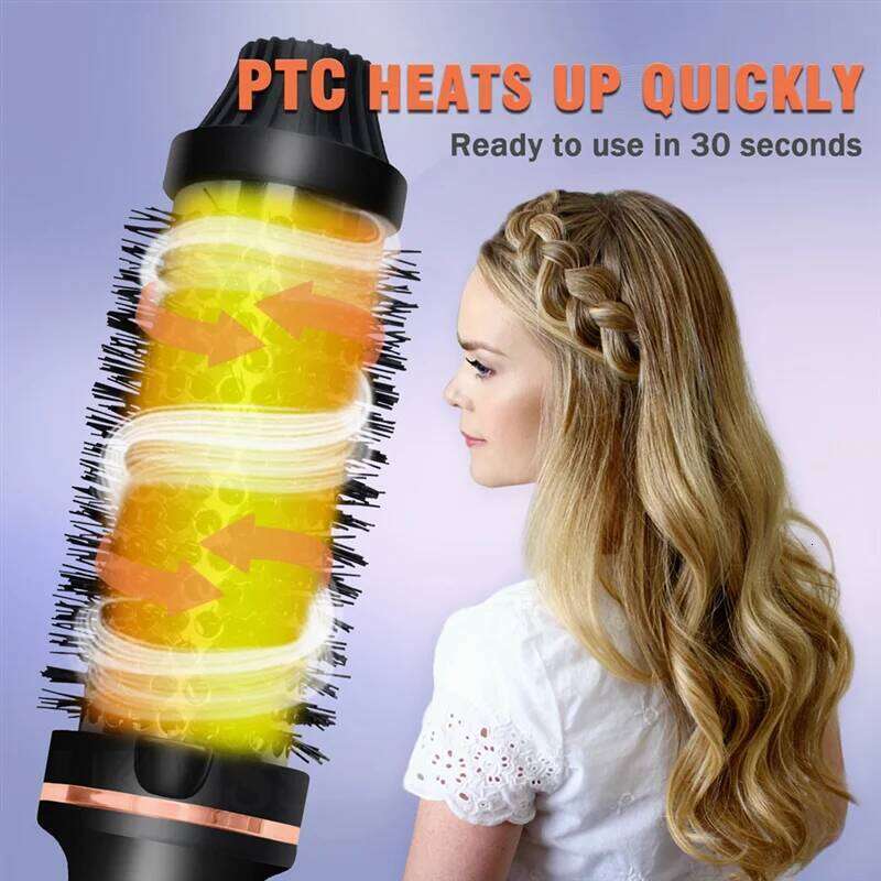 3 In 1 Ionic Curler Straightener Heated Hair Styling Portable Anti-Scald Thermal Brush US Plug