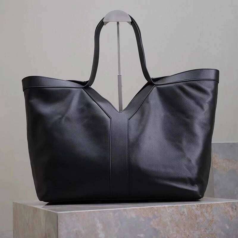 Y Genuine Leather Tote Bag New Lady Large Capacity Brand Designer Black Cowhide Shoulder Travel High-End Underarm Handbag