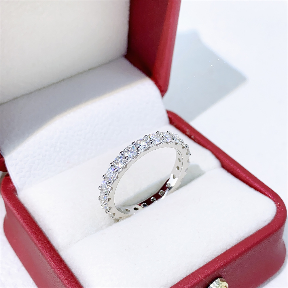 Top Icy Jewelry 3.0mm Moissanite Diamond Ring S925 Silver Moissanite Engagement Ring for Women