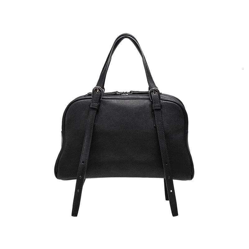 2025 Genuine Leather Women Handbag Bowling Second Layer Cowhide Female Shoulder Versatile Daily Underarm Bag Crossbody