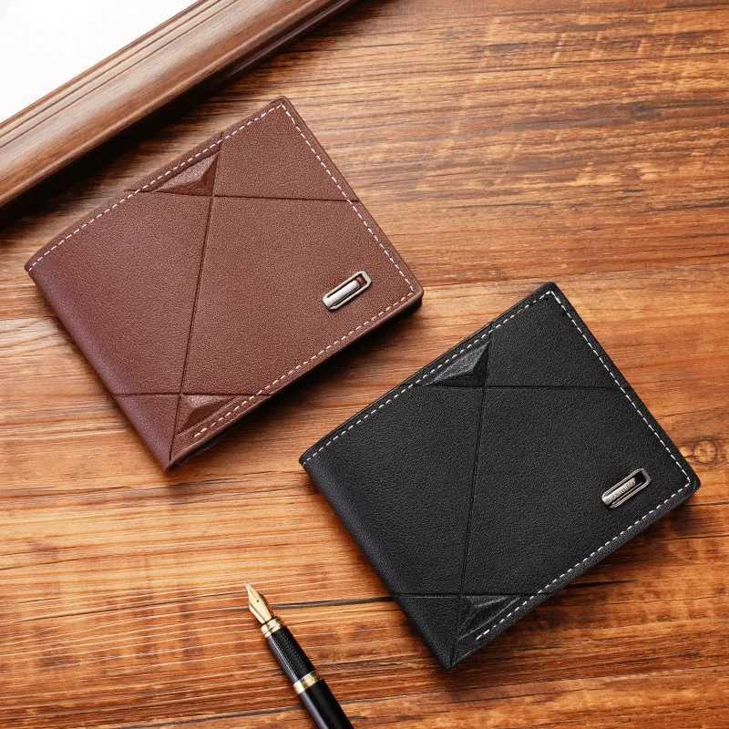 New Mens Wallet Short Multi-card Coin Purse Fi Casual Wallet Male Youth Thin Three-fold Horizontal Soft Wallet Men PUXJ250624