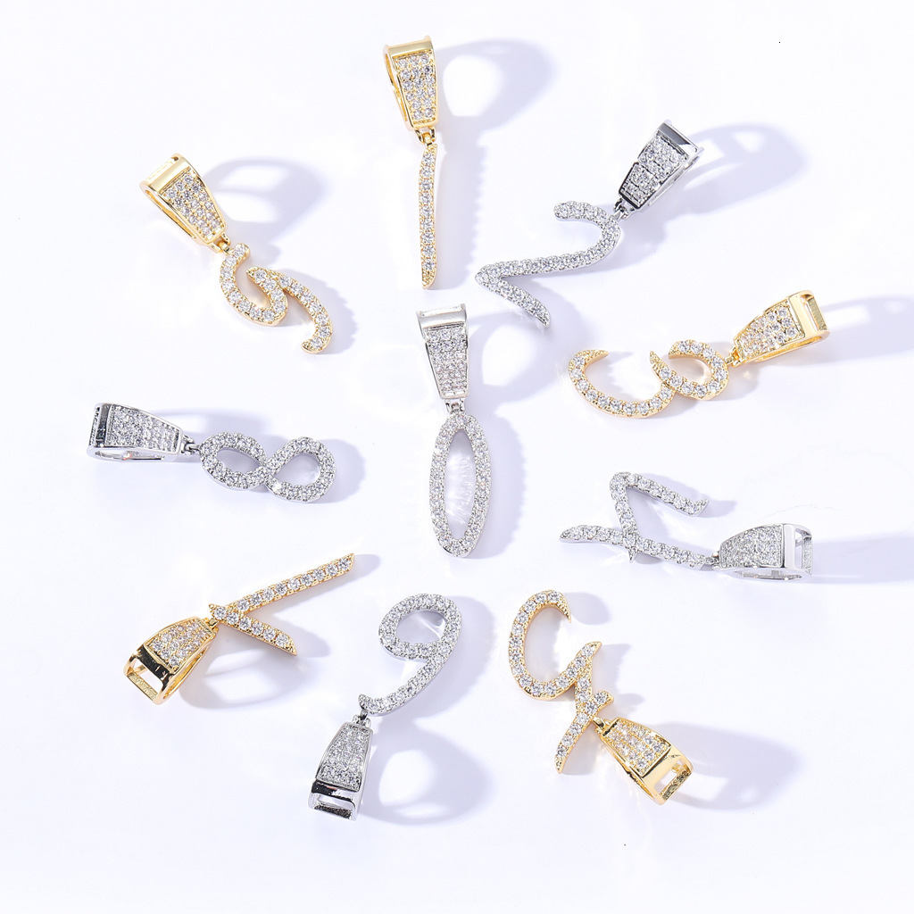 New Custom Hip Hop Number Letter Pendant Necklace Iced Out Simple Luxury Moissanite Jewelry Pass the diamond tester