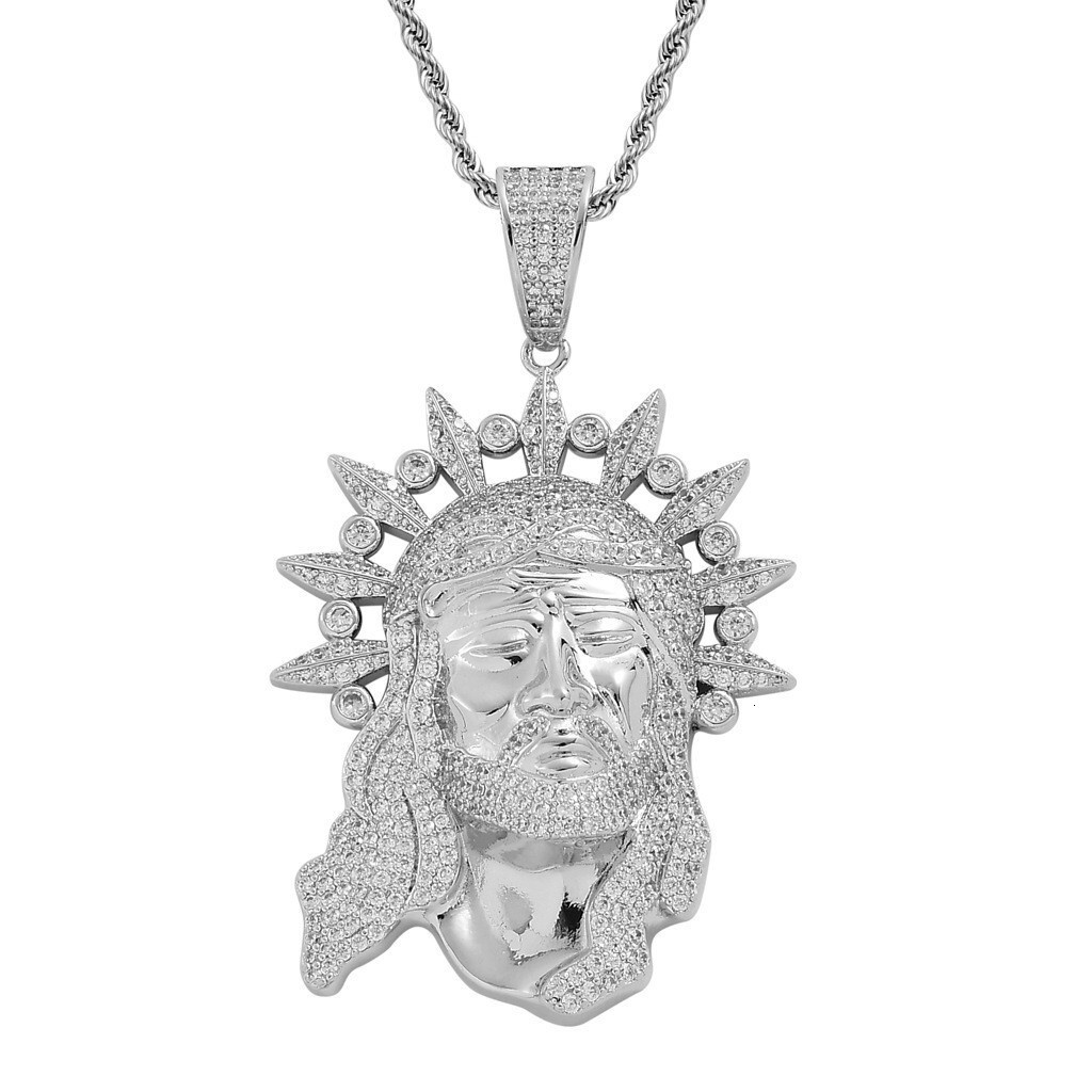 Hip Hop Human Head Pendant Ice Out Bling Human Head Men Hip Hop Moissanite Accessory Pass the diamond tester
