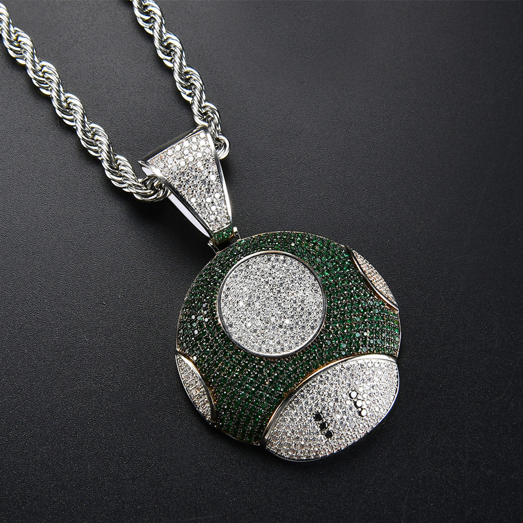 New Luxury Moissanite Cartoon Mushroom Head Iced Out Bling Hip Hop High Quality Colorful Pendant Accessory Pass the diamond tester
