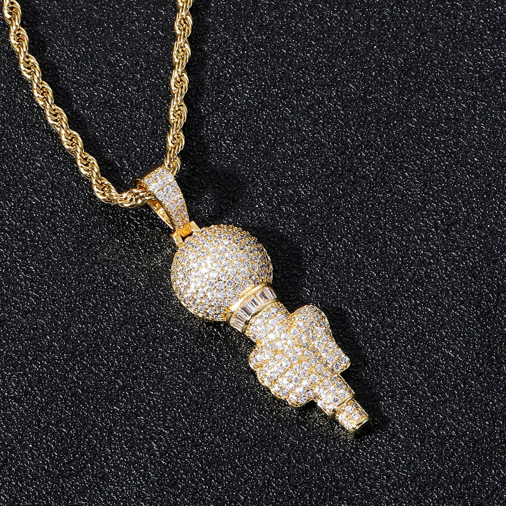 Luxury Moissanite Hip Hop Iced Out Torch Bearer Pendant Necklace with Trophy Inspired Design Pass the diamond tester