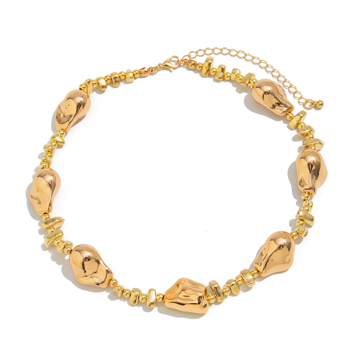 Irregular Beaded Choker Collarbone Chain for Women Simple Ins Style Star Cross Tassel Necklace