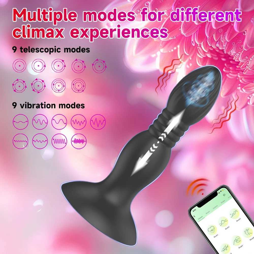 Remote Control Anal Plug Vibrator with Strong Suction Cup G-Spot Dildo Thrusting Male Prostate Massage Butt Plug Sex Toys for Couples W250624