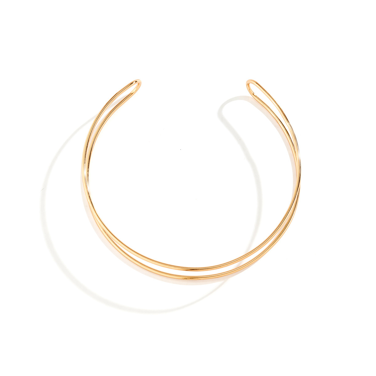 Jewelry Minimalist Cool Metal Necklace High-end Cross Outline Open Choker