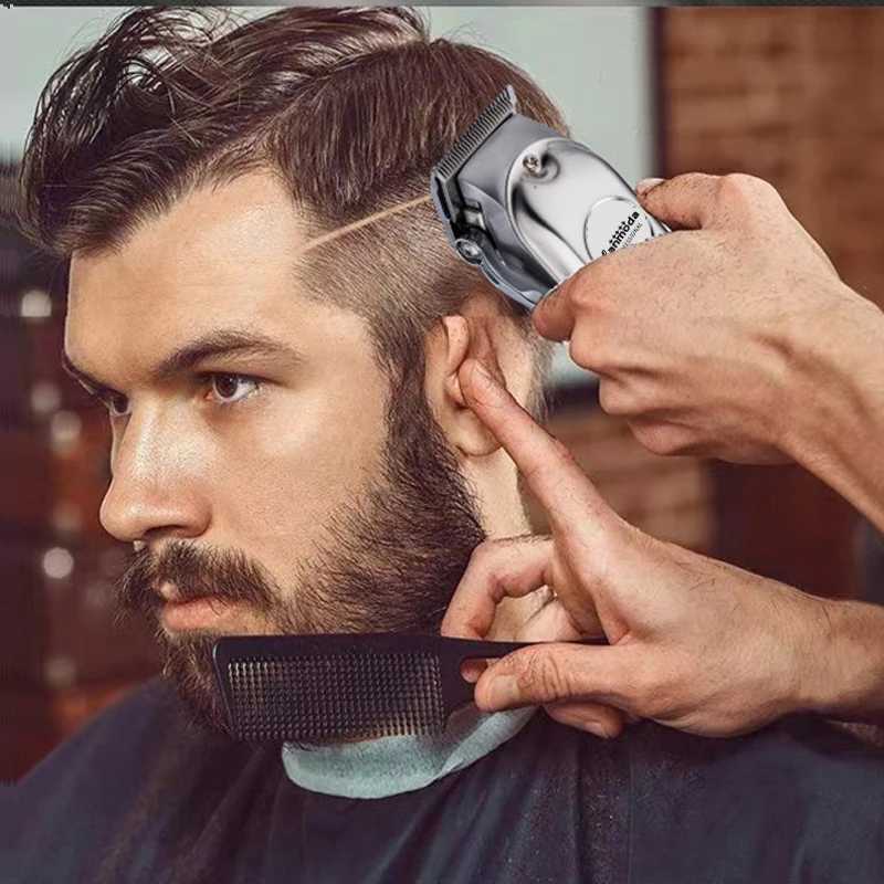 All Metal Hair Trimmer Machine Beard Clipper Electric Shaver for Men High Power Professional Cutter For Hairdresser Barber Shop XJ250624