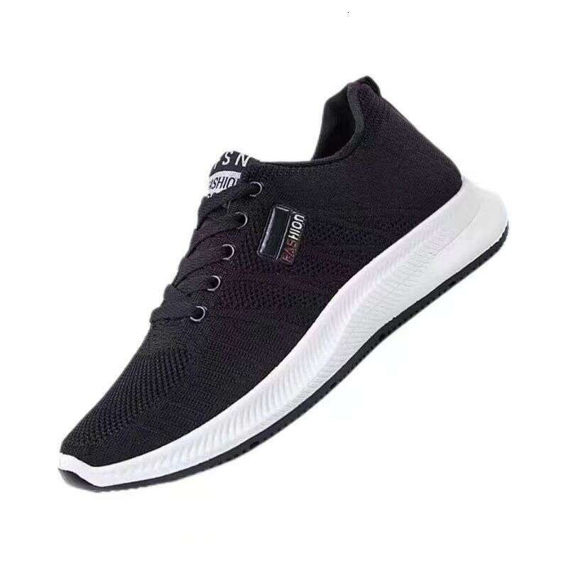 Slip-On Hollow Out Flyknit Mesh Summer New Breathable Sports Men's Lace-Up Youth Trendy Shoes