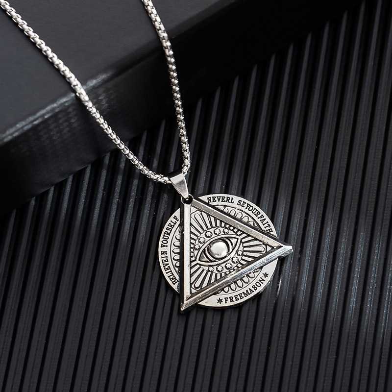 Retro Dark Ins Hip-hop Demon Eyes Stainless Steel Necklace for Women Niche Design Punk Accessories