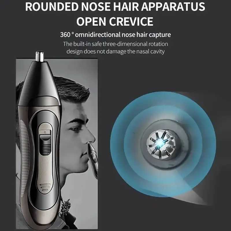 Professional Multi-Function Electric Razor for Men USB Rechargeable Dual Blade Stainless Steel Nose Hair Trimmer Precision Head XJ250624