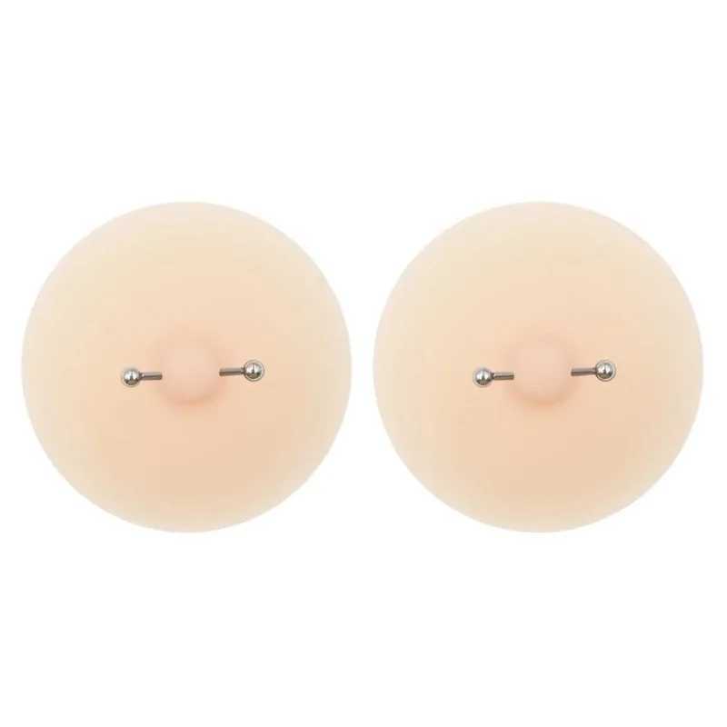 Women Nipple Cover with Faux Piercing Lingerie Breast Pasties Adhesive Chest Pad W250624