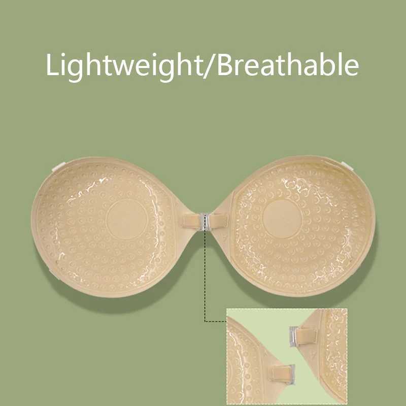 5cm Thick Women Adhesive Bra Breathable Hole Silicone Nipple Tape Front Buckle Push Up Bra Small Chest Push Up Bra Nipple Tape W250624