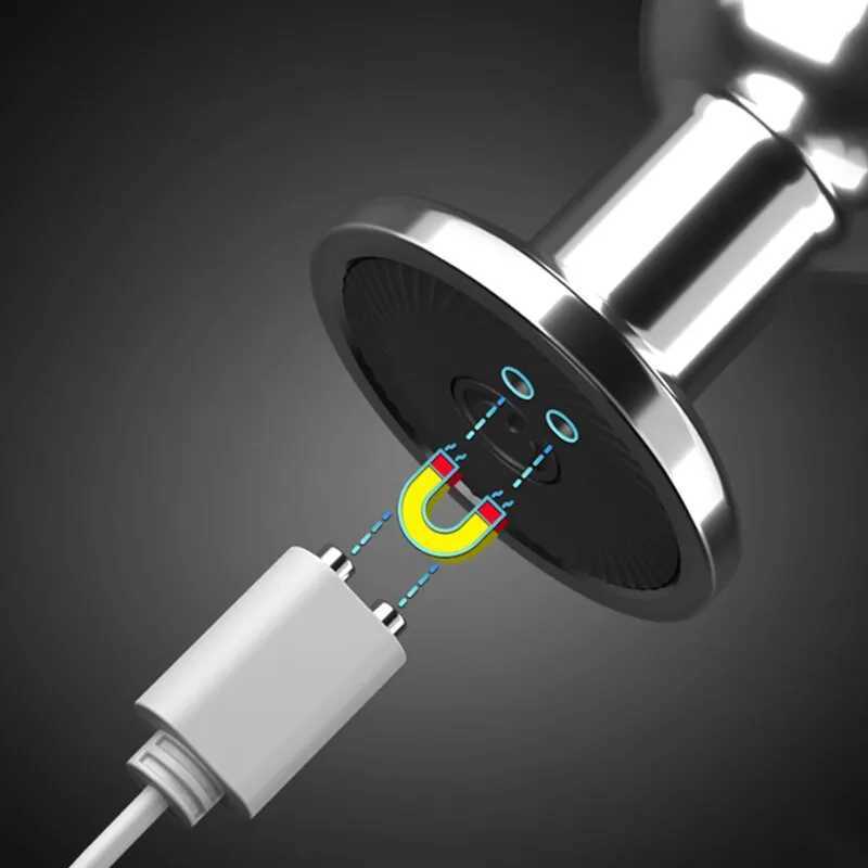 JIUUY Hot Sales Anal Plug Vibrator Stainless Steel Plug Vibrator Metal Toys For Adults Or Gay Sex Stimulator Products Anal Dildo W250624