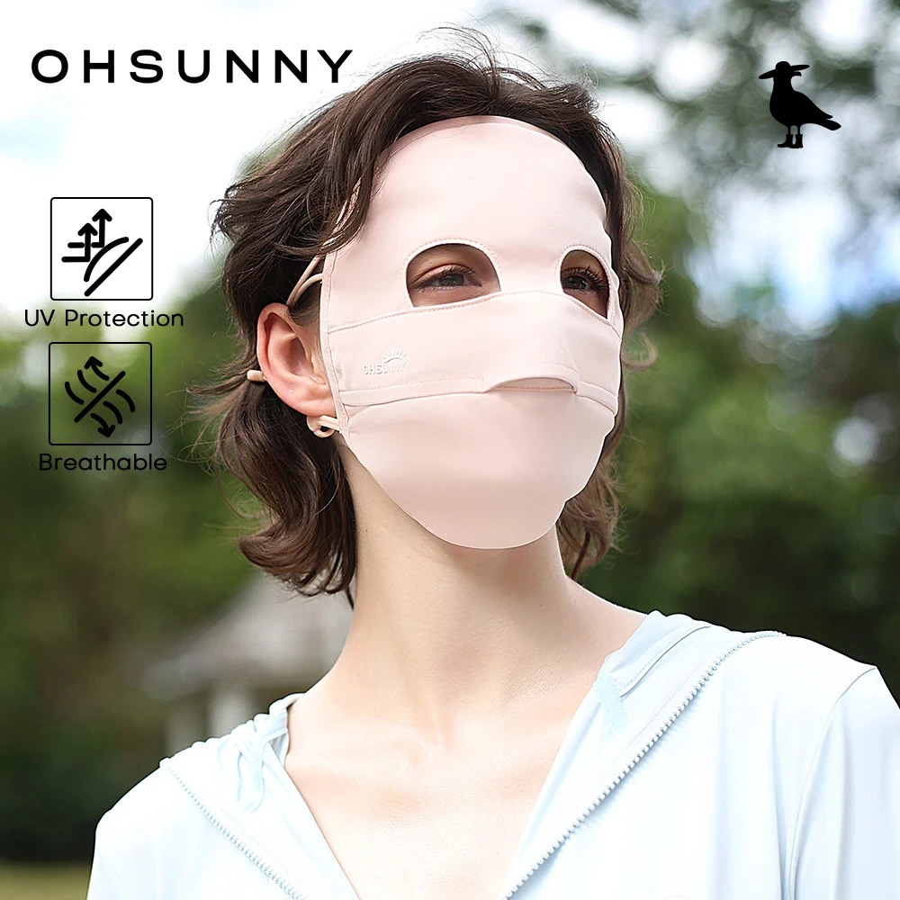 OhSunny Summer Face Masks Breathable Fabric Washable Sun Protective Balaclava Anti-UV UPF50 Beach Facekini for Women Outdoor 250624