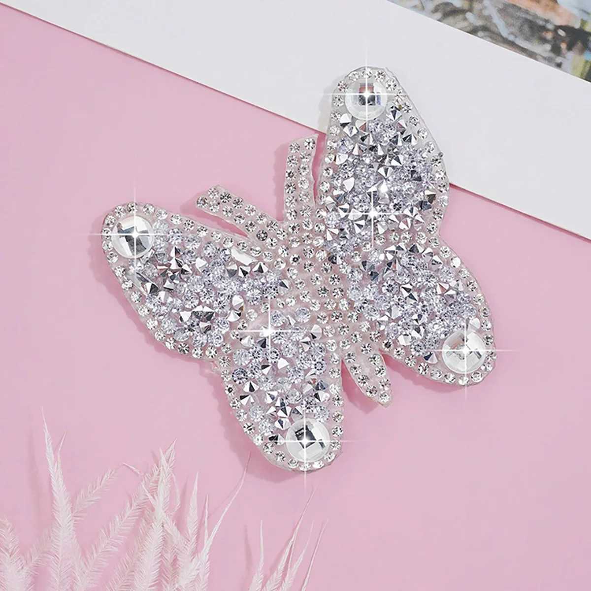 1Pair Rhinestone Butterfly Shape Nipple Covers for Women Sexy Reusable Wear Silicone Nipple Pasties Chest Stickers W250624