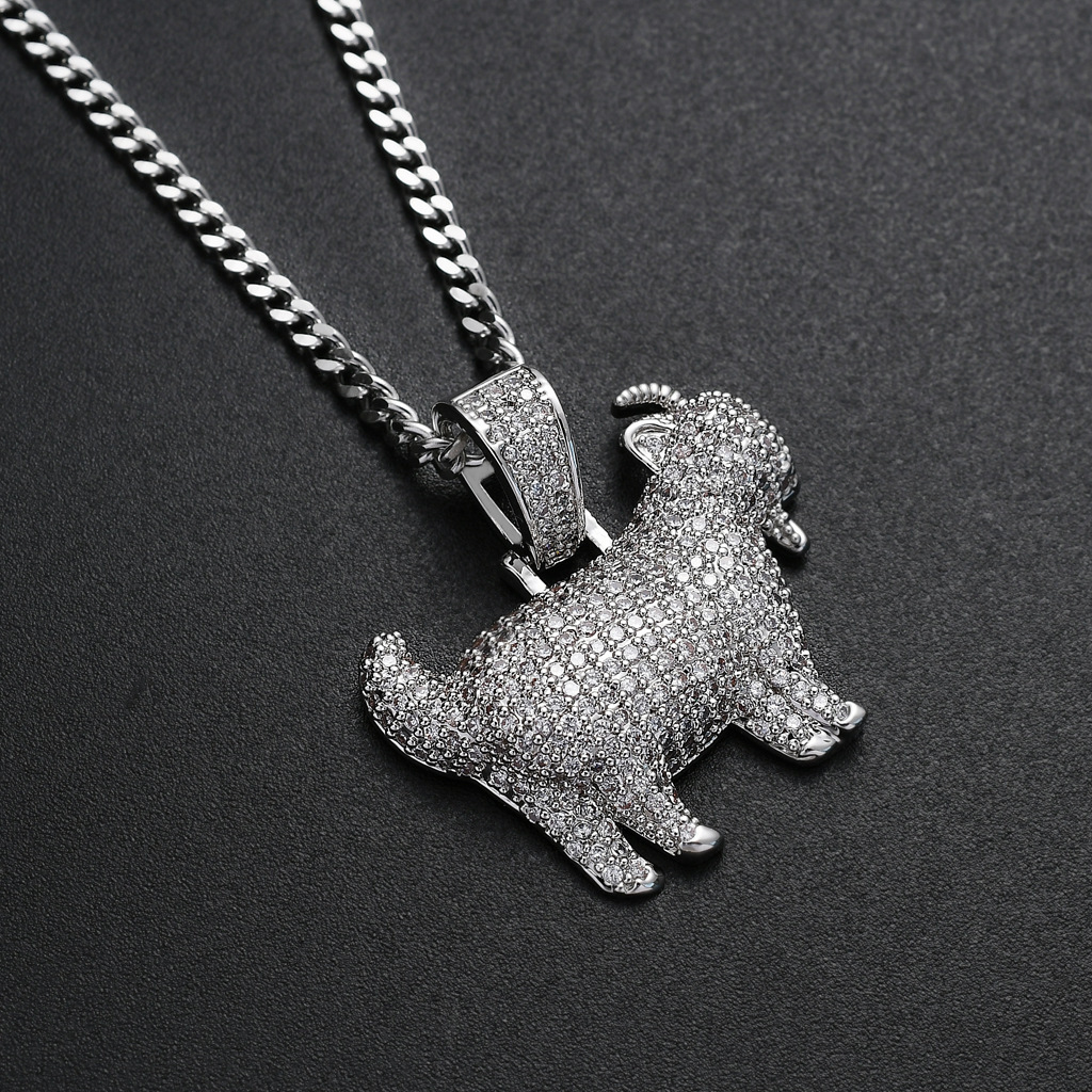 Luxury Moissanite Jewelry Hip Hop Iced Out Goat Pendant Trendy Unisex Accessory Pass the diamond tester