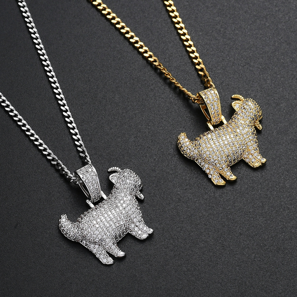 Luxury Moissanite Jewelry Hip Hop Iced Out Goat Pendant Trendy Unisex Accessory Pass the diamond tester