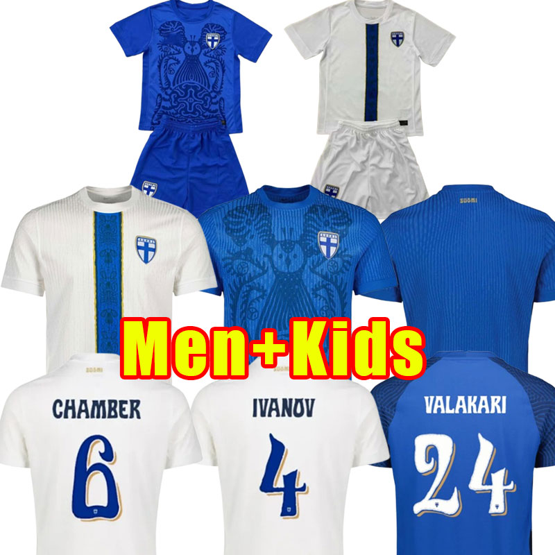 2025 2026 Finland Soccer Jerseys POHJANPALO euro cup National Team PUKKI SKRABB RAITALA JENSEN LOD KAMARA Finlandia 25 26 Football Uniforms arult men Kits