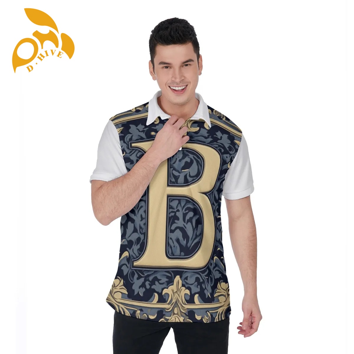 free shipping new design All-Over Print Men's Polo Shirt Collar Jersey High-quality fabric Fashionable style Skin-friendly breathable comfortable