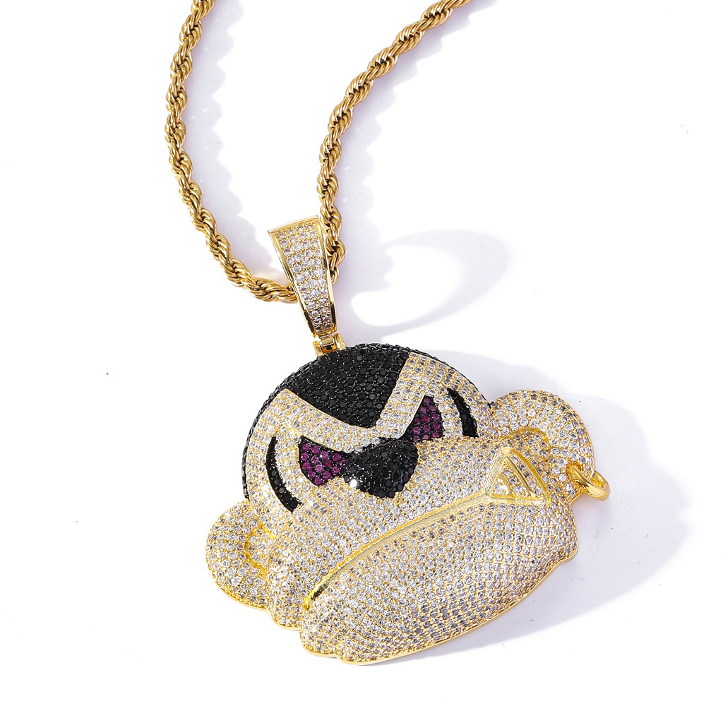 Hip Hop Gorilla Monkey Pendant Iced Out Diamond Streetwear Animal Moissanite Necklace Pass the diamond tester