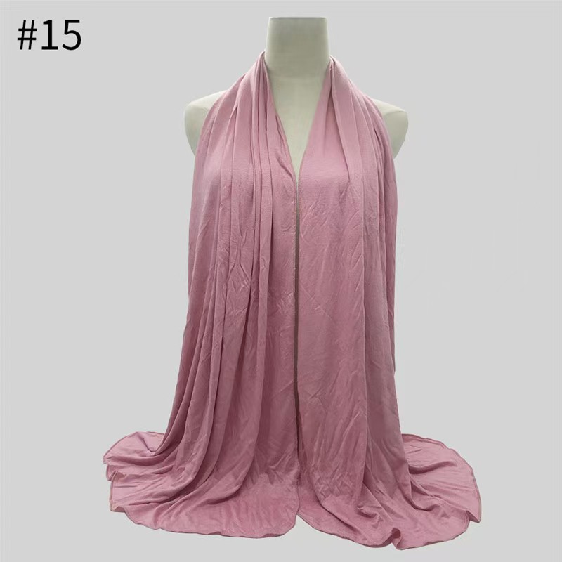 T1050 solid color cotton jersey mercerized cotton modal soft ladies headscarf scarf
