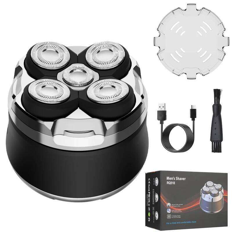 RESUXI Rq518 Men's Bald Head Magnetic Razor Wet/Dry Waterproof Cordless Electric Shaver Trimmer Hine