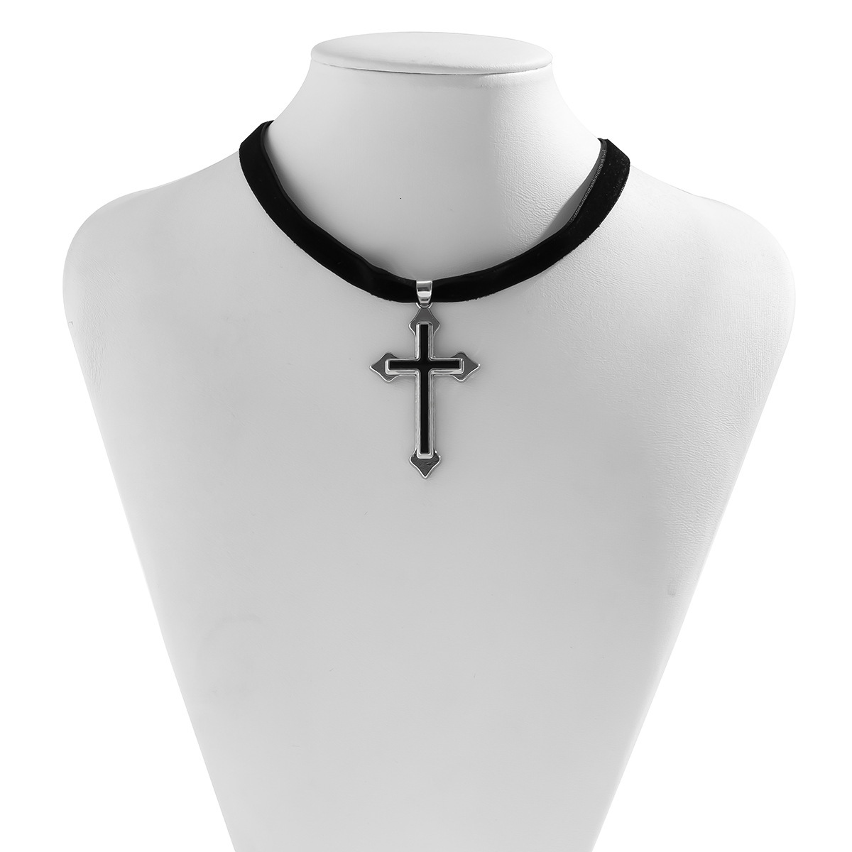 INS Cross Stacked Alloy Tassel Necklace for Women, Unique Sweet Cool Imitation Pearl Flower Jewelry