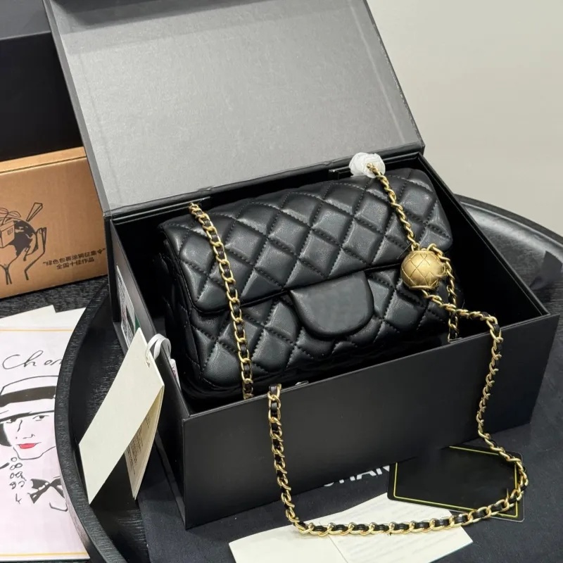 Designer Lambskin Golden Globe Chain Messenger bags Women Shoulder bag Luxury Leather Purse Handbag Sleek design crossbody wallet