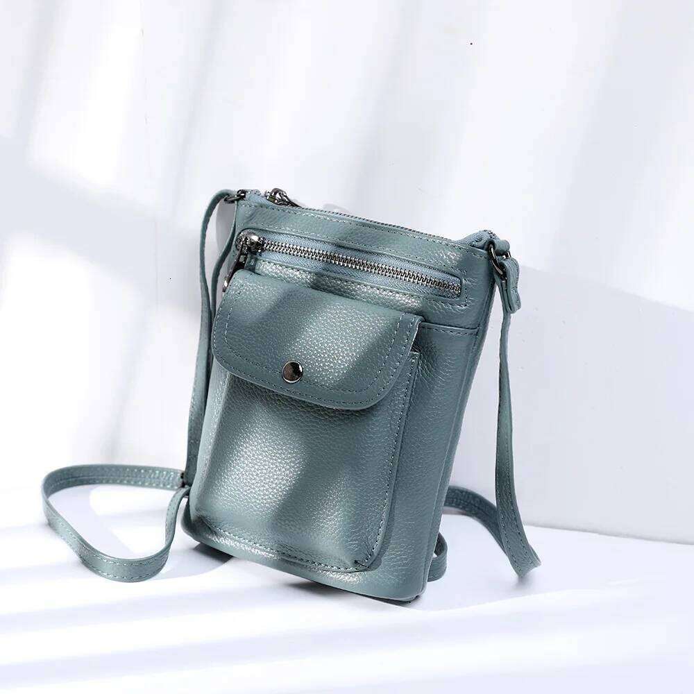 Designer Bags 2025 Summer Lightweight Genuine Leather Crossbody Bag For Women Girls Multi-Pocket Small Phone Purse Adjustable Shoulder Strap Luxury Ba