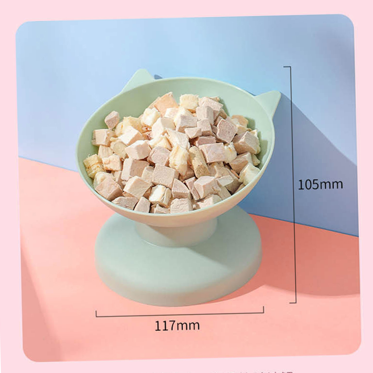 Small Pet Elevated Bowl: Tilted Neck-Safe Feeder and Water Dish for Cats/Dogs