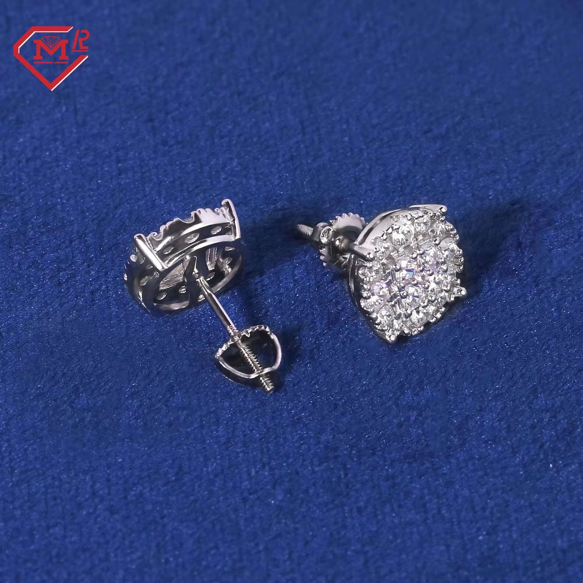 IGI Certified CVD Lab Diamond Earrings Round Brilliant Cut Fine Jewelry Silver 925 Lab Grown Diamond Earrings