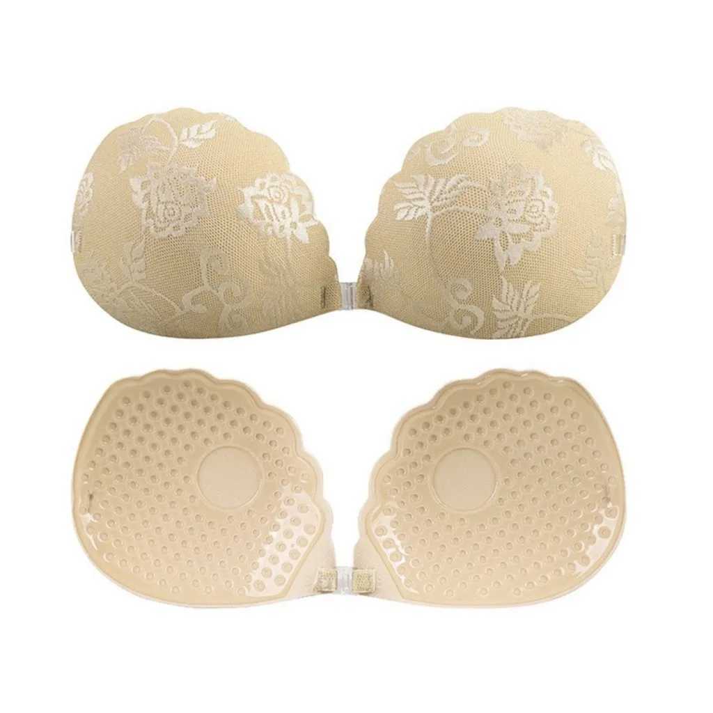 Women Nipple Tape Embroidered Jacquard Chest Patch Reusable Nipple Cover Push Up Sticke-on Bra W250624