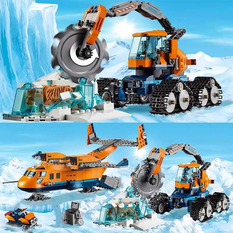 Compatible Brands Brick Sets City Series Building Blocks Arctic Aircraft Crane Car Ice Scene MOC Toys for Kids Gift Y250624