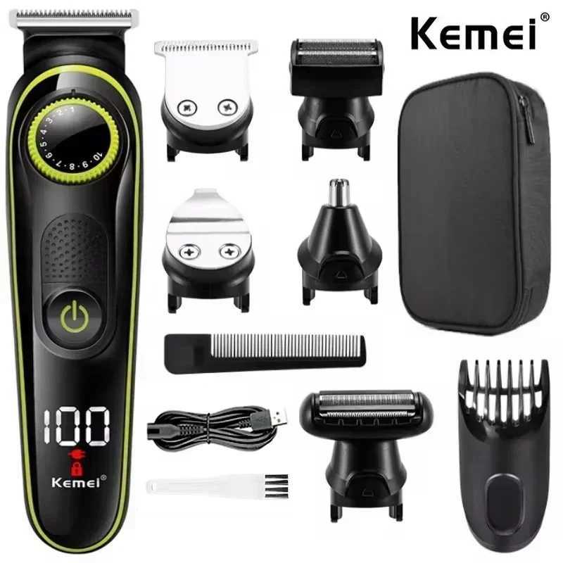 Hair Clipper Kemei KM-696 Multifunctional Trimmer for Men Electric Shaver for Mens Razor Nose 5 in 1 Professional TrimmerXJ250624
