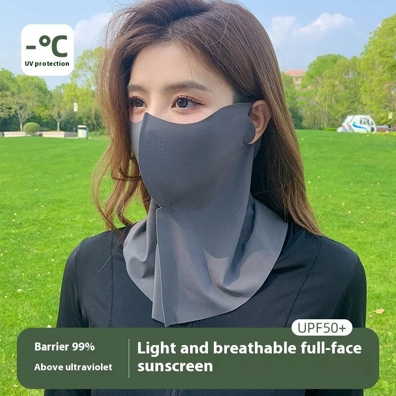 Sun protection mask for womens outdoor sports no trace cool silk anti-Uva for summer cycling sun protection 250624