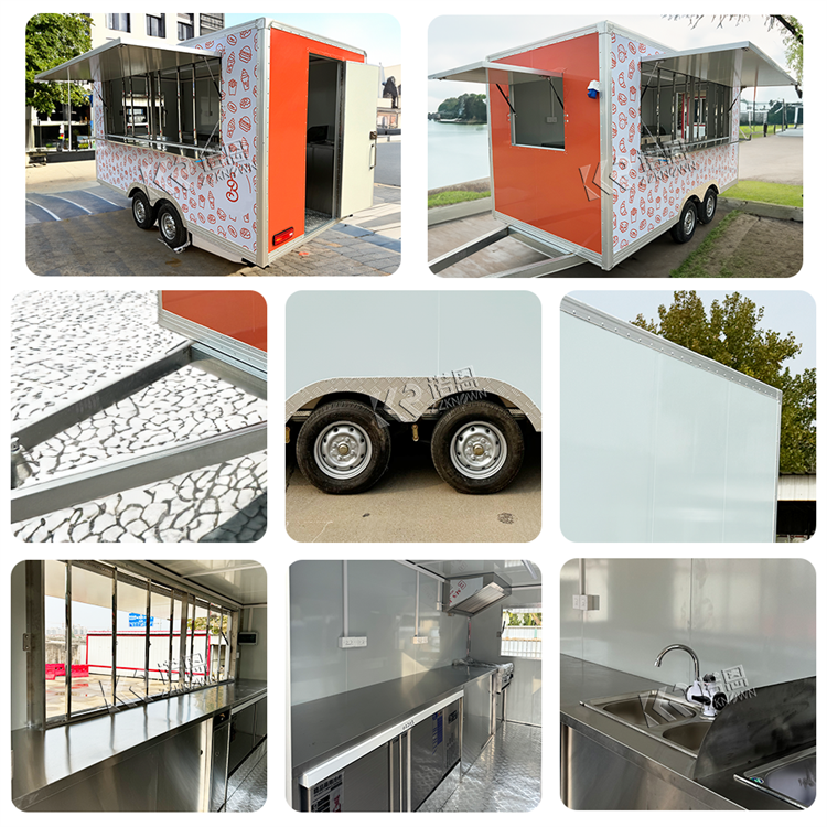 Mobile Food Trailer Fully Equipped Concession Catering Trailer with Customizable Equipments Mobile Street Hot Dog Pizza Coffee Food Trailer For Sale