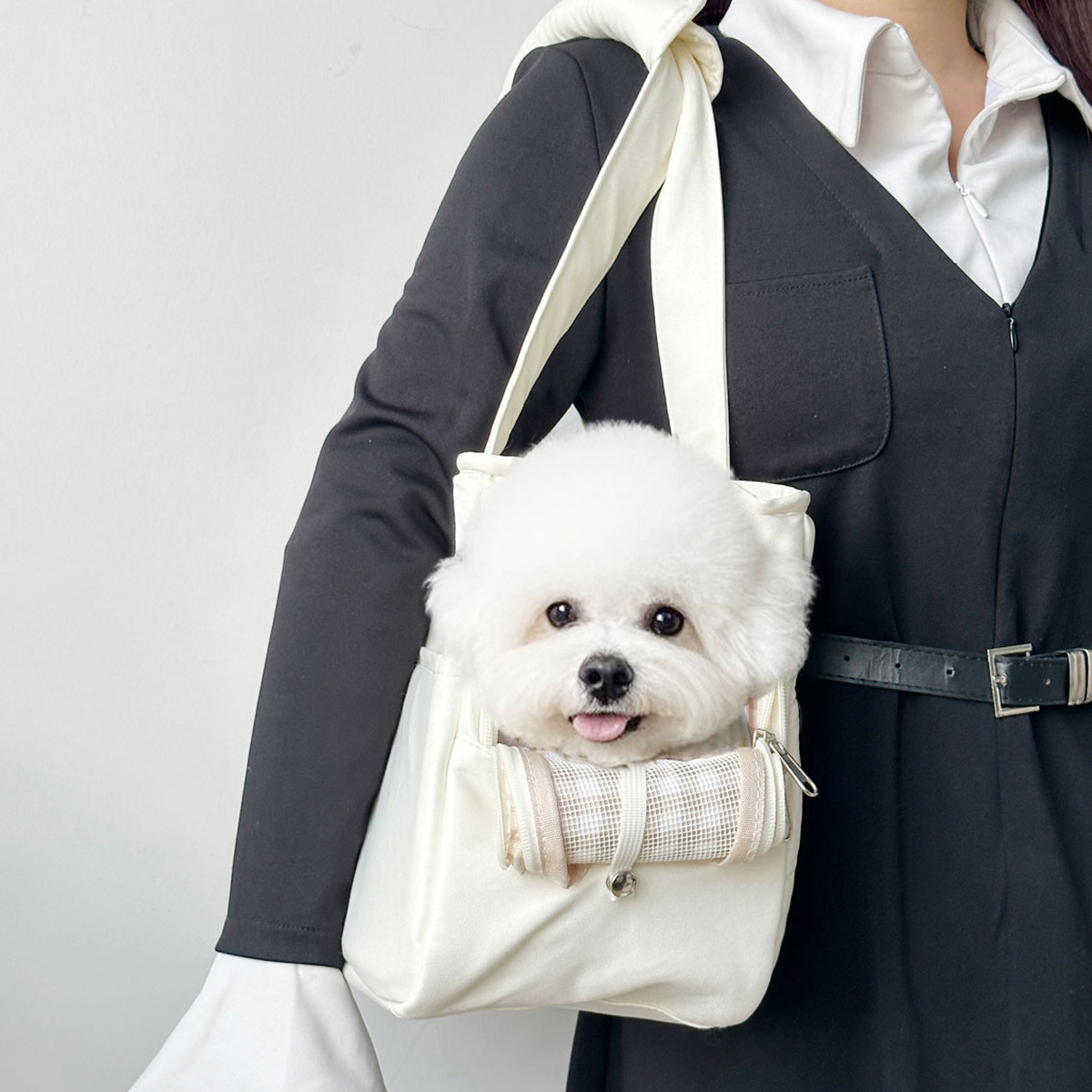 Large cat carrier, expandable top, soft side pet bag, suitable for large cat folding puppy travel bag, semi-open top cove