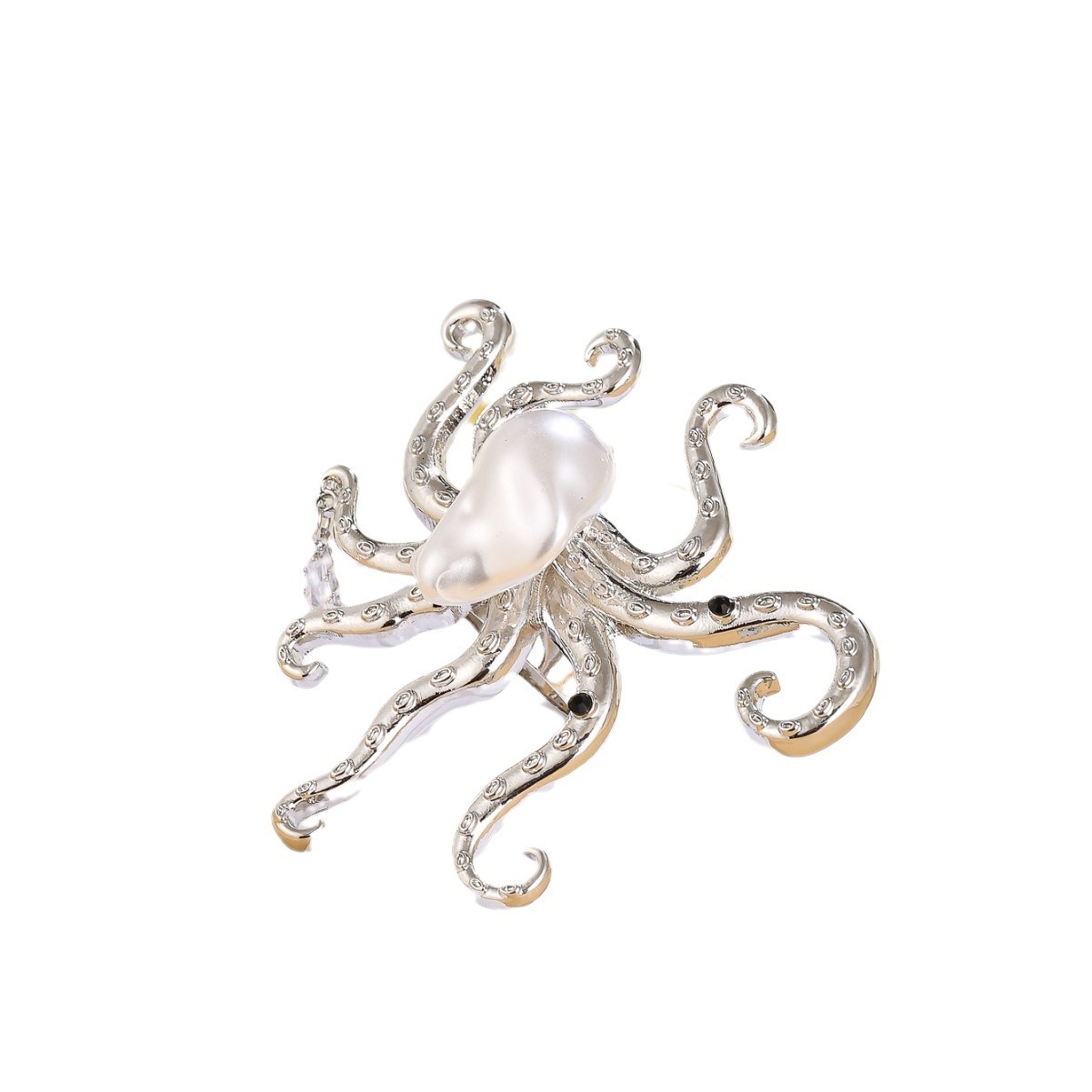 Hip Hop Alec Design Personality Inlaid Octopus Fashion Simple Index Finger Ring