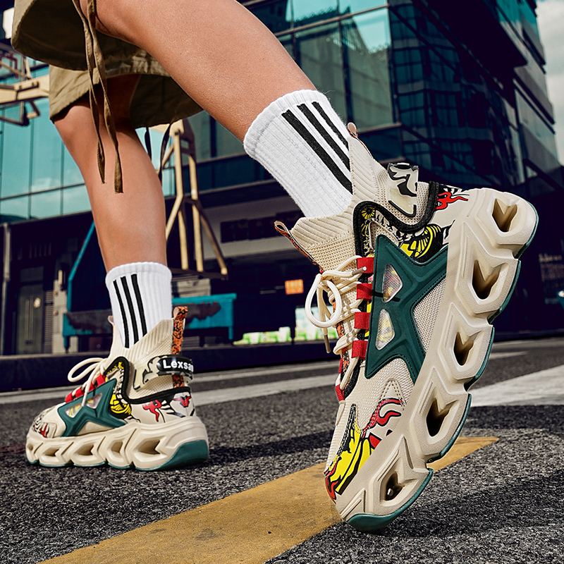 2427-Cross Border Plus Size 2025 Summer New Tank Sole Sports Men's Running Shoes Fly Woven Mesh Breathable Socks Mouth Tide Shoes