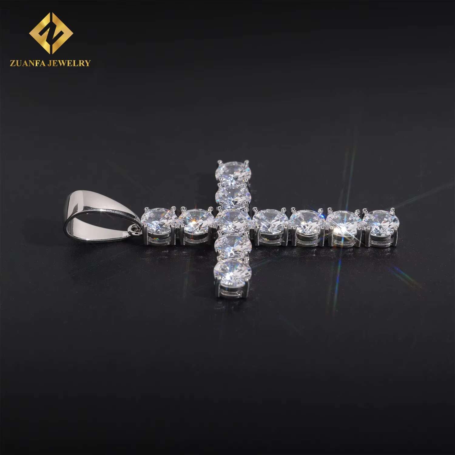 Hip Hop Iced Out Jewelry Zircon Small Cross Pendant Men Women Rose Gold Plated Rhodium Plated Gold Plated Pendant